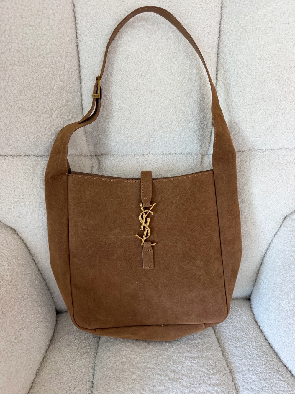 Fashion Brown Shoulder Bag with Gold Logo